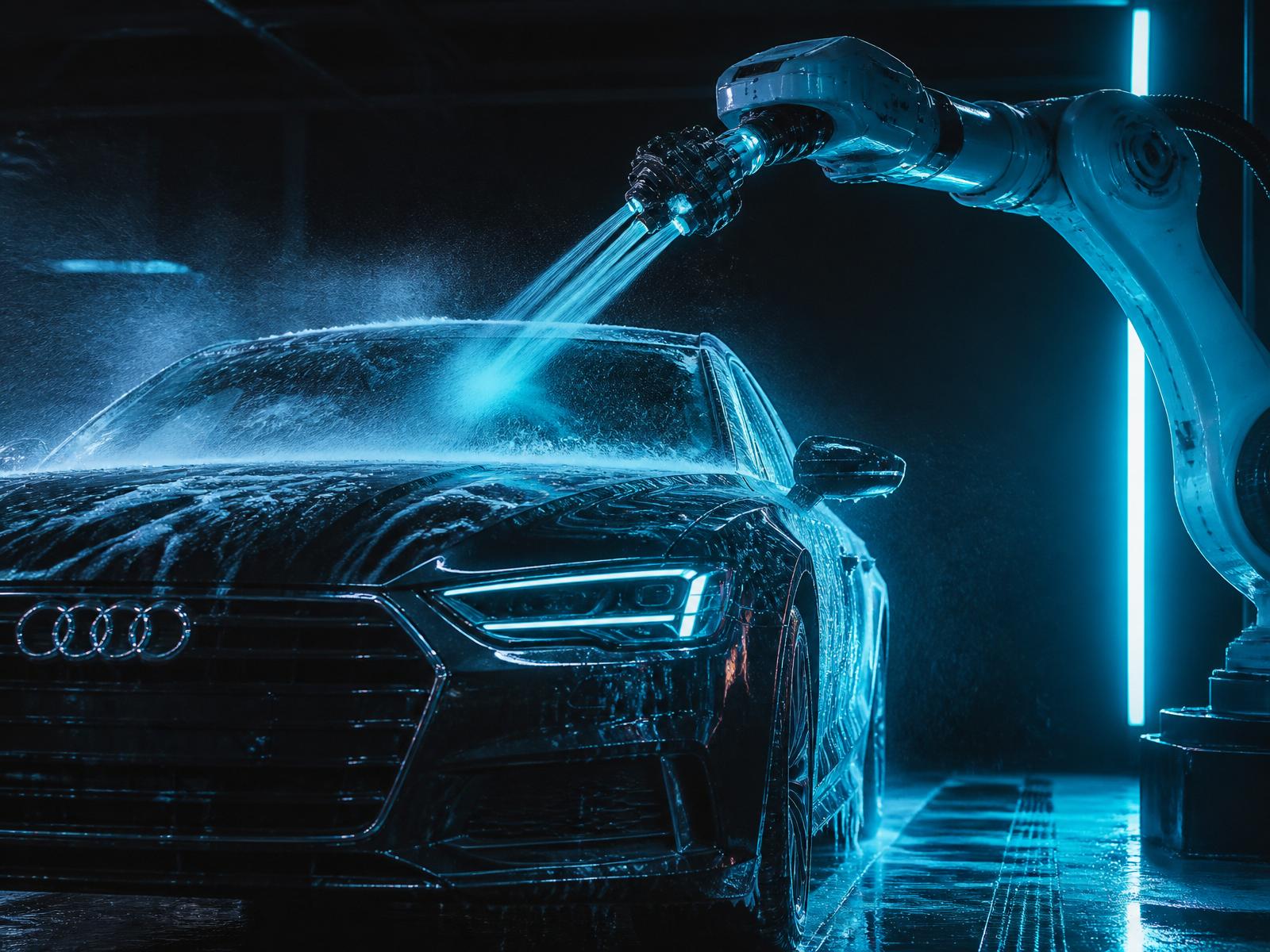 AI 機械臂半人手洗車